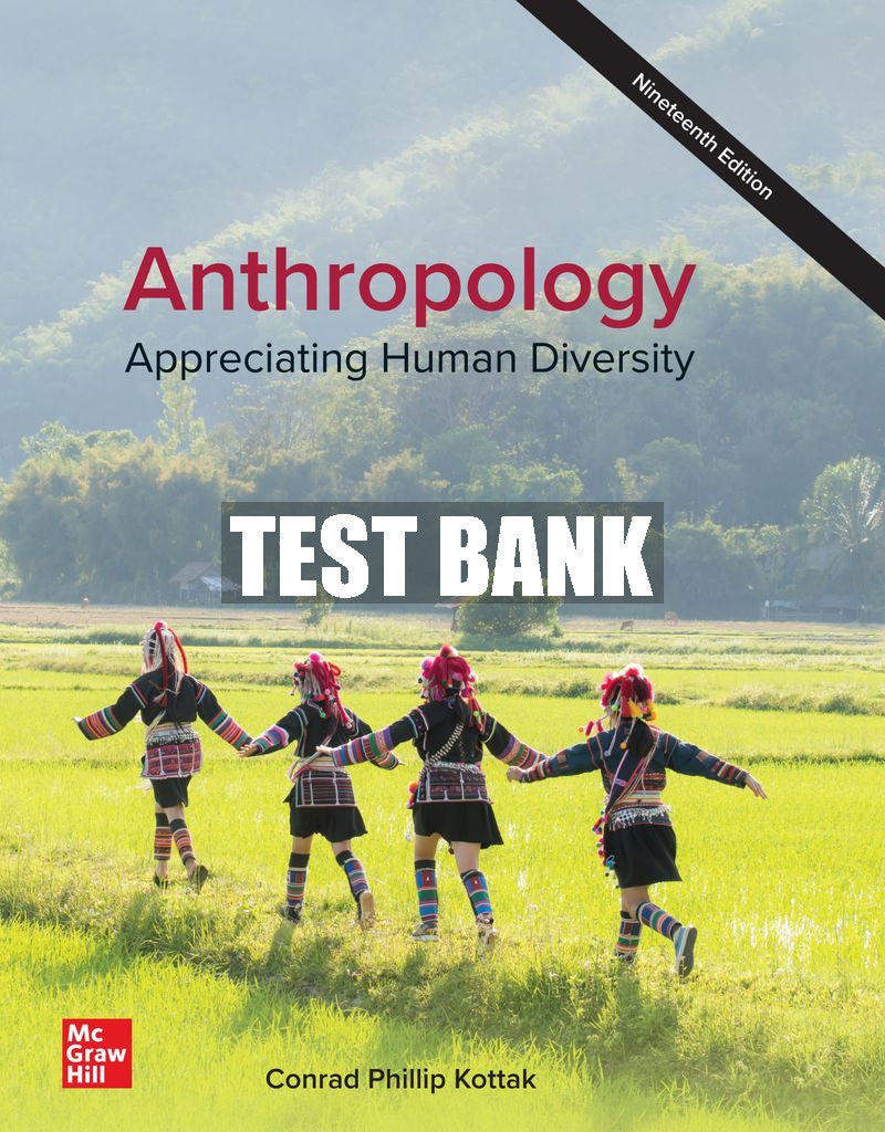 Test Bank Anthropology: Appreciating Human Diversity, 19th Edition