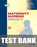Test Bank for Maternity Nursing 10th Edition by Gloria Leifer