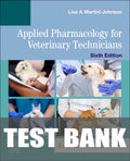 Test Bank for Applied Pharmacology for Veterinary Technicians 6th Edition by Lisa Martini-Johnson