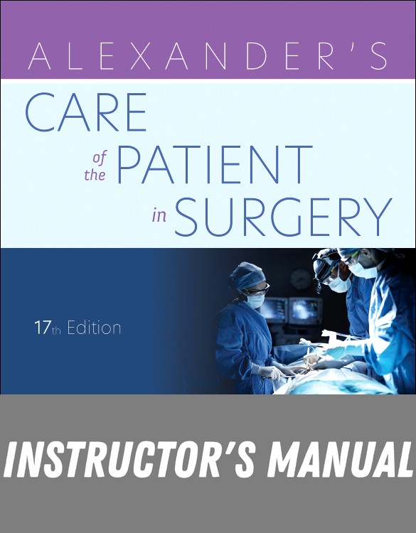 Instructor Manual for Alexander's Care of the Patient in Surgery 17th Edition by Jane C. Rothrock