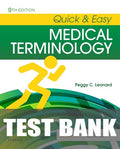 Test Bank for Quick & Easy Medical Terminology 9th Edition by Peggy C. Leonard