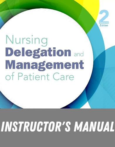 Instructor Manual for Nursing Delegation and Management of Patient Care 2nd Edition by Kathleen Motacki