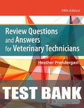 Test Bank for Prendergast: Review Questions and Answers for Veterinary Technicians 5th Edition by Heather Prendergast