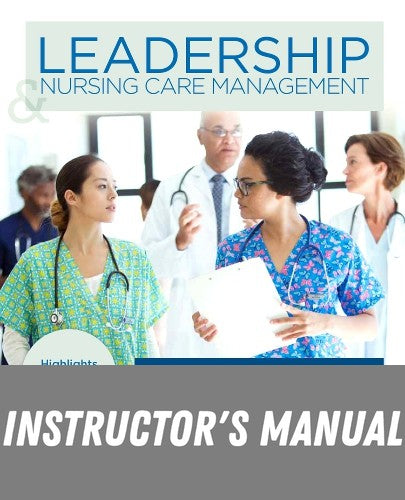 Instructor Manual for Leadership and Nursing Care Management 6th Edition by Diane Huber