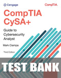 Test Bank for CompTIA CySA+ Guide to Cybersecurity Analyst (CS0-003) 3rd Edition by Mark Ciampa