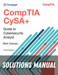 Solutions Manual for CompTIA CySA+ Guide to Cybersecurity Analyst (CS0-003) 3rd Edition by Mark Ciampa