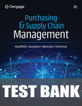 Test Bank for Purchasing and Supply Chain Management 8th Edition by Robert B. Handfield