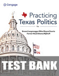 Test Bank for Practicing Texas Politics 19th Edition by Lyle C. Brown