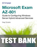 Test Bank for Microsoft Exam AZ-801: Guide to Configuring Windows Server Hybrid Advanced Services 1st Edition by Greg Tomsho