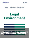 Solutions Manual for Legal Environment 9th Edition by Jeffrey F. Beatty