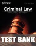 Test Bank for Criminal Law 14th Edition by Thomas J. Gardner (1921–2021)
