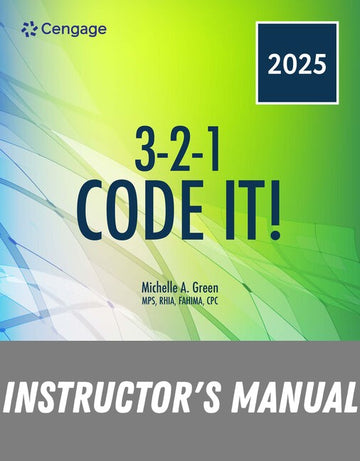 Instructor Manual for 3-2-1 Code It! 2025 Edition 13th Edition by Michelle A. Green
