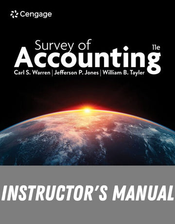 Instructor Manual for Survey of Accounting 11th Edition by Carl Warren