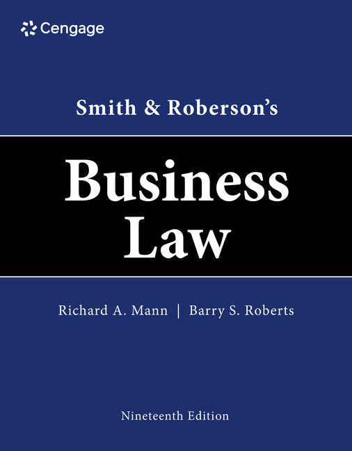 Instructor Manual for Smith & Roberson's Business Law 19th Edition by Richard A. Mann