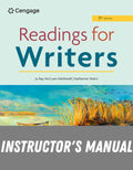 Instructor Manual for Readings for Writers 17th Edition by Jo Ray McCuen-Metherell