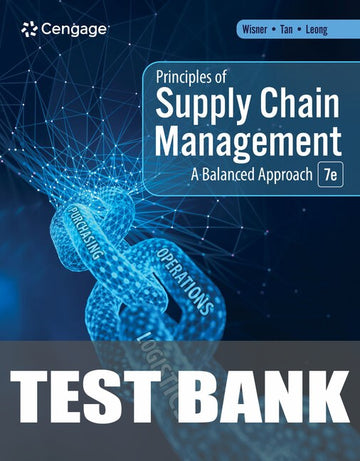 Test Bank for Principles of Supply Chain Management: A Balanced Approach 7th Edition by Joel D. Wisner