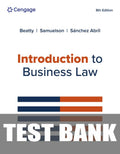 Test Bank for Introduction to Business Law 8th Edition by Jeffrey F. Beatty