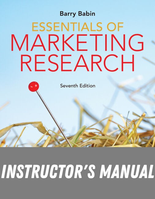 Instructor Manual for Beyond the Basics in Basic Data Analysis © 2016 Cengage Learning by Seventeen