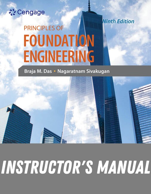 Instructor Manual for Principles of Foundation Engineering 9th Edition by Braja M. Das