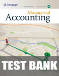 Test Bank for Managerial Accounting 15th Edition by Carl Warren