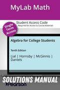 Solutions Manual for Beginning and Intermediate Algebra 8th Edition by Margaret L. Lial