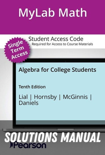 Solutions Manual for Beginning and Intermediate Algebra 8th Edition by Margaret L. Lial
