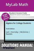 Solutions Manual for Algebra for College Students 10th Edition by Margaret L. Lial