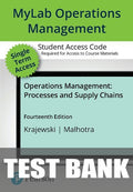 Test Bank for Operations Management: Processes and Supply Chains 14th Edition by Lee J. Krajewski