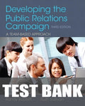 Test Bank for Developing the Public Relations Campaign 3rd Edition by Randy Bobbitt