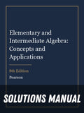 Solutions Manual for Elementary and Intermediate Algebra: Concepts and Applications 8th Edition