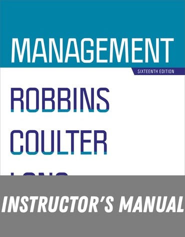 Instructor Manual for Management 16th Edition by Stephen P. Robbins