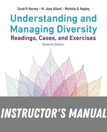 Instructor Manual for Understanding and Managing Diversity: Readings, Cases and Exercises 7th Edition by Carol P. Harvey