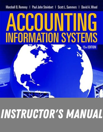 Instructor Manual for Accounting Information Systems 15th Edition by Marshall B Romney