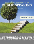 Instructor Manual for Essential Elements of Public Speaking 7th Edition by Joseph A. DeVito