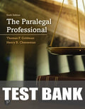 Test Bank for Paralegal Professional, The 6th Edition by Thomas F. Goldman