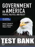 Test Bank for Government in America: People, Politics, and Policy, 2022 Midterm Elections Update 18th Edition by George C. Edwards
