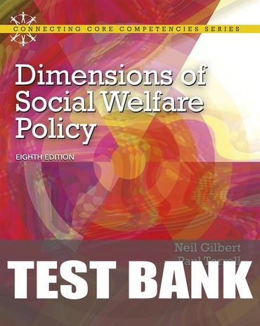 Test Bank for Dimensions of Social Welfare Policy 8th Edition by Neil Gilbert