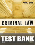 Test Bank for Criminal Law (Justice Series) 3rd Edition by Jennifer L. Moore