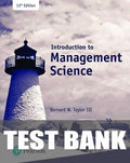 Test Bank for Introduction to Management Science 13th Edition by Bernard W. Taylor