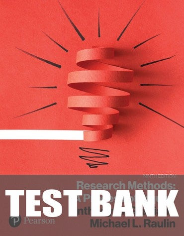 Test Bank for Research Methods: A Process of Inquiry 9th Edition by Anthony M. Graziano