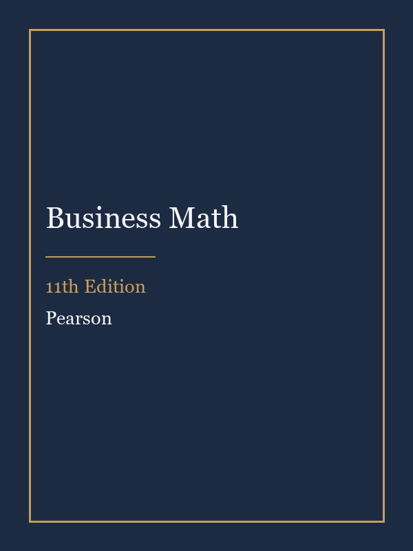 Solutions Manual for Business Math 11th Edition