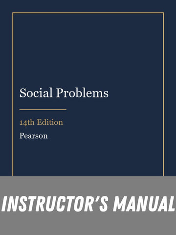 Instructor Manual for Social Problems 14th Edition