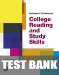 Test Bank for College Reading and Study Skills 14th Edition by Kathleen T. McWhorter