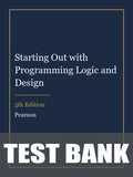 Test Bank for Starting Out with Programming Logic and Design 5th Edition
