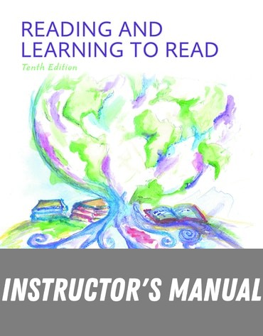 Instructor Manual for Reading and Learning to Read 10th Edition by Jo Anne L. Vacca
