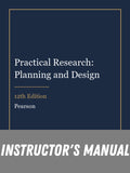 Instructor Manual for Practical Research: Planning and Design 12th Edition