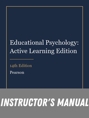 Instructor Manual for Educational Psychology: Active Learning Edition 14th Edition