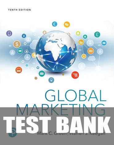 Test Bank for Global Marketing 10th Edition by Mark C. Green