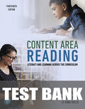 Test Bank for Content Area Reading: Literacy and Learning Across the Curriculum 13th Edition by Richard T. Vacca