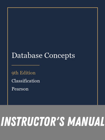 Instructor Manual for Database Concepts 9th Edition by Classification